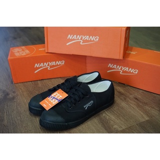 SIZE30-48 Nanguang รองเท้านักเรียนกีฬา ผ้าใบตรานันยางสีดำ