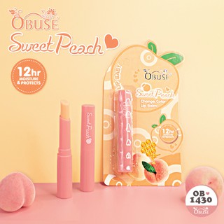 Obuse Sweet Peach Lip Balm ลิปบาล์ม ลิปสติก OB-1430