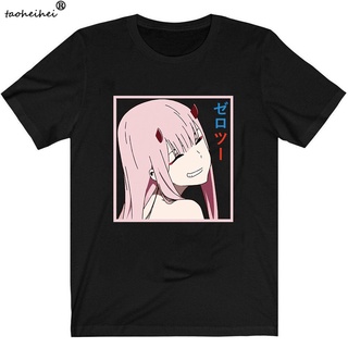 เสื้อยืดผ้าฝ้าย พิมพ์ลายอนิเมะ Darling in the FRANXX Zero Two 02 สําหรับผู้ชายS-5XL