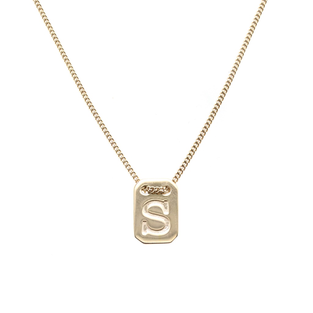 Jewellista จี้พร้อมสร้อยคอ สไตล์มินิมอล Reagan เงินแท้ แทกตัวอักษร