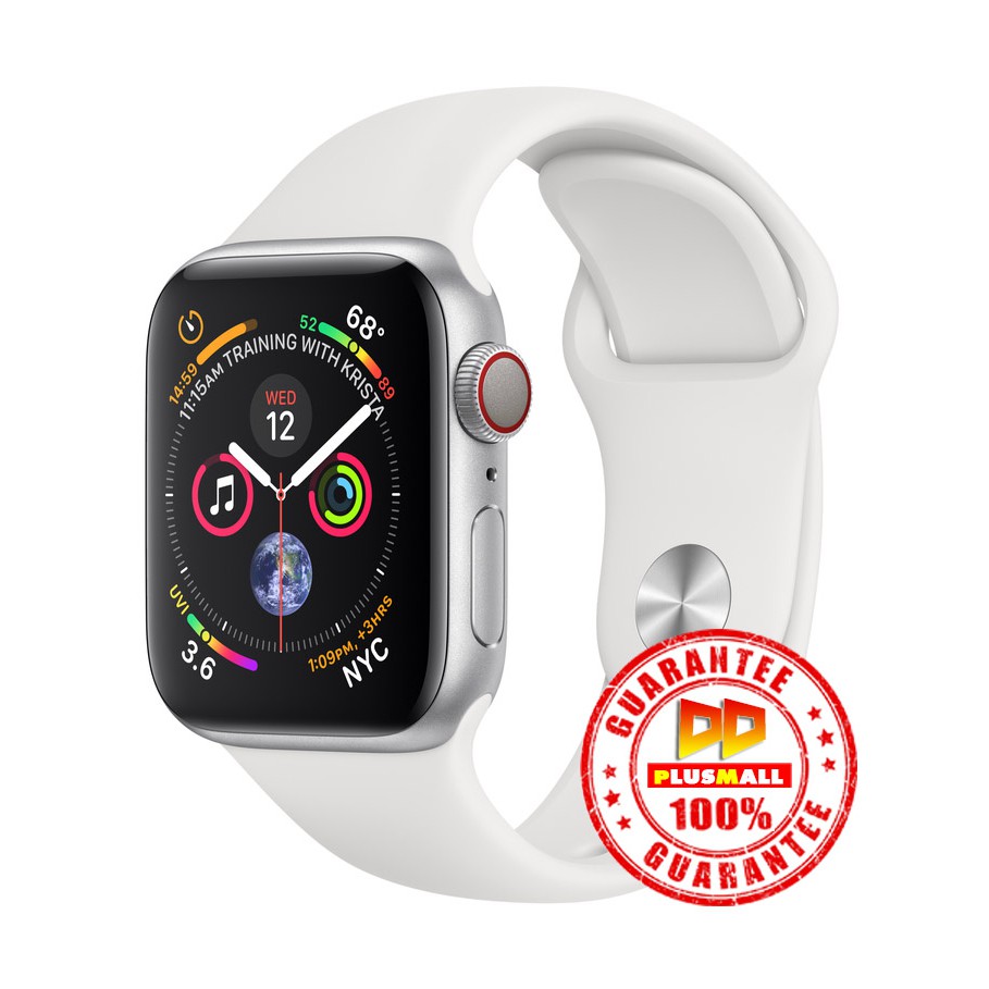 APPLE Watch Series 4 GPS (40mm, Silver Aluminium Case with Black Sport Band)