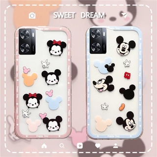 New เคสโทรศัพท์ OPPO A57 4G 2022 / A77 5G / A96 4G / A76 Fashion Shockproof Cute Cartoon Minnie Transparent Soft Case Cover เคส Oppo A57 OPPOA77