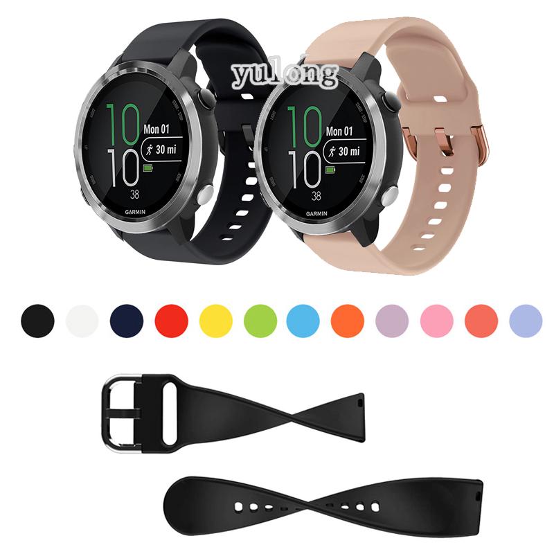 สายนาฬิกาข้อมือซิลิโคนอ่อนนุ่มสำหรับผู้เบิกทาง Garmin 645 245 245M Silicone Strap