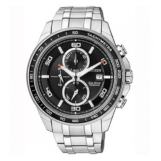 CITIZEN Eco-Drive SUPER TITANIUM Chronographรุ่น CA0341-52E - Silver/Black