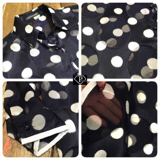 เดรสเชิ้ตตัวยาวลายจุด งานติดป้าย Alexander Mqueen