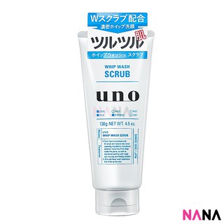 Shiseido Uno Mens Face Wash Whip Wash Scrub 130g โฟมวิปทำความสะอาดหน้าสำหรับผู้ชายมีสครับ 130 กรัม