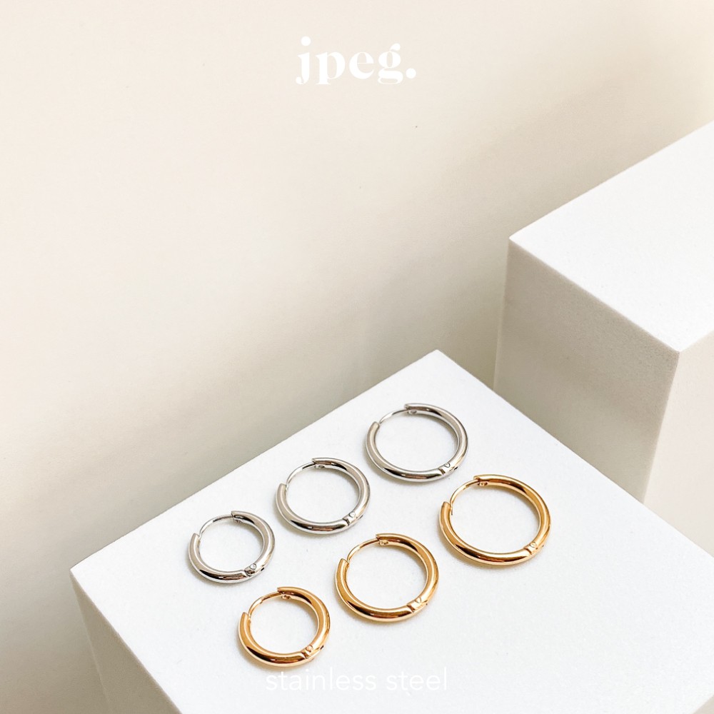 JPEG Hoop Earring 2 MM (Stainless Steel)