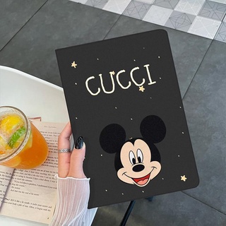 GUCCI Mickey for เคสไอแพด   mini 5 6 เคส   air 1 2 3 4 5   pro 11 10.2 gen 7/8/9 Airbag tri-fold pen slot case