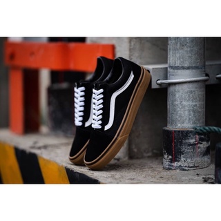 [ของแท้ ส่งฟรี จากไทย] VANS OLD SKOOL (GUMSOLE) "BLACK/MEDIUM GUM"