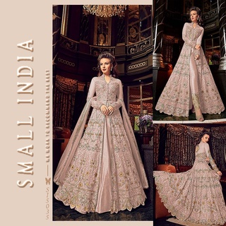 {**ส่งฟรี**} SMALL INDIA 🌷 Net Party Wear ชุดเซ็ทเสื้อกางเกง 🌷 Anarkali Suit