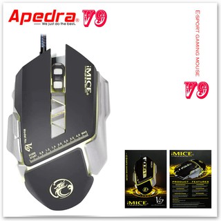 เมาส์เกมมิ่ง เมาส์เล่นเกมส์ iMICE V9 Macros Games Mouse Mice Desktop Laptop เมาส์มาโคร (สีดำ)