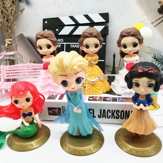 ตุ๊กตาฟิกเกอร์ PVC รูปการ์ตูนเจ้าหญิงเอลซ่า นางเงือกน่ารัก สําหรับตกแต่งเค้กวันเกิดเด็ก