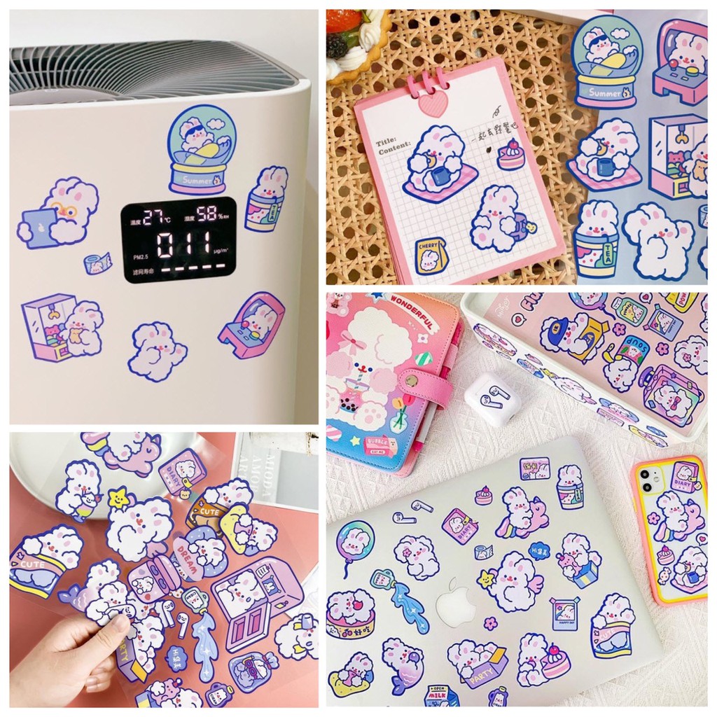 สติ๊กเกอร์ รุ่น กระต่าย Sticker น่ารัก สำหรับติดตกแต่ง DIY ติดแน่น ทน ...