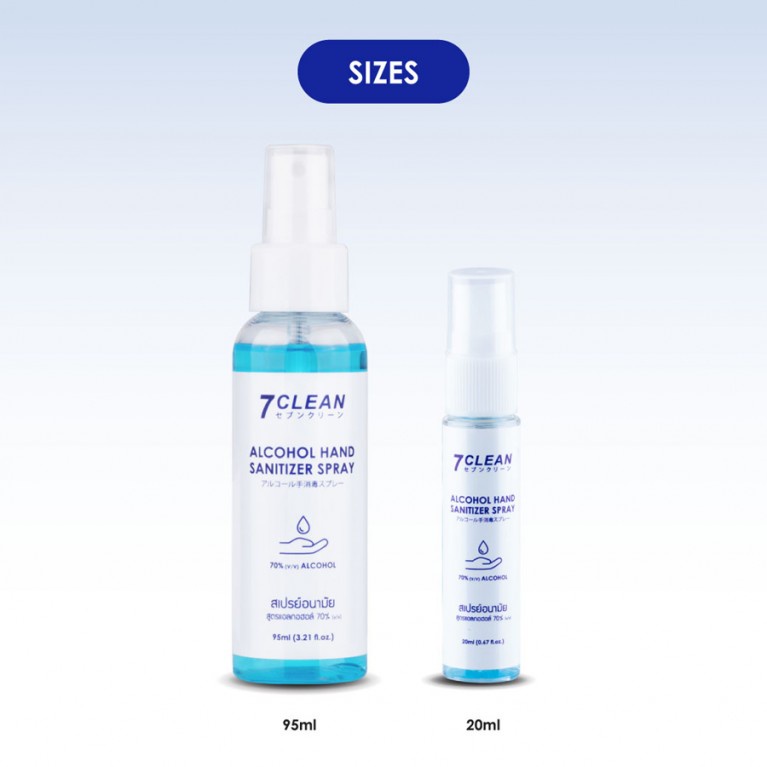 7CLEAN แอลกอฮอล์แฮนด์เซนิไทเซอร์สเปรย์ 20ml. (เซเว่นคลีน) - okshopping ...