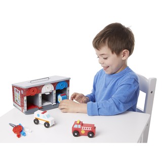 Melissa &amp; Doug รุ่น 4607 Keys &amp; Cars Rescue Garage (Lock &amp; Roll) ชุดเล่นรถกู้ชีพ พร้อมโรงรถ ส่งเสริมจินตนาการพร้อมการบัง