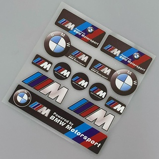 สติกเกอร์อลูมิเนียม ลาย BMW สำหรับตกแต่งรถยนต์ 12 ชิ้น/ชุด