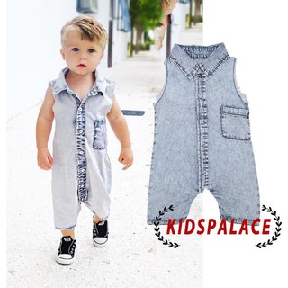 LEC-ชุดว่ายน้ำเด็กแรกเกิด Denim ชุดว่ายน้ำเด็กทารก Romper Infant Boy Jumpsuit