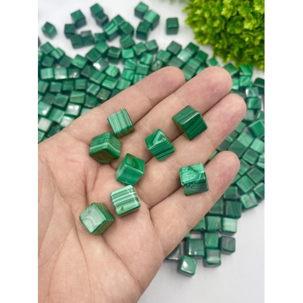 Natural Malachite Cube 10 mm x 10 mm AAA Quality รูปที่ 3