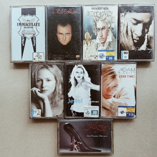 เทปเพลงสากล Madonna, Phil Collins, BEETHOVEN, BABYFACE, JEWEL, ADAM RICKITT, Alizee ( Cassette 1602040265 )