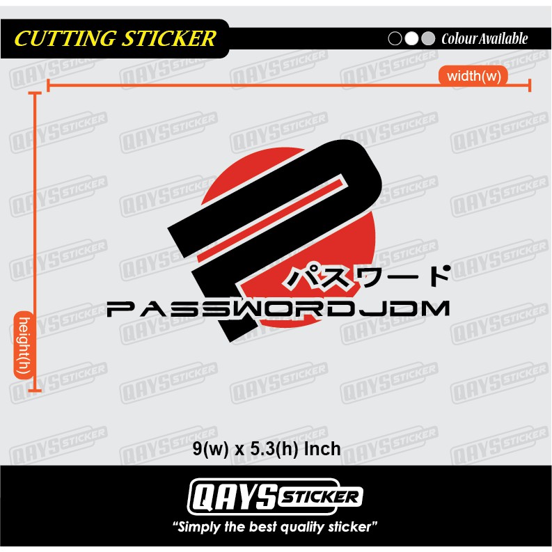 สติ๊กเกอร์ที่กําหนดเอง PASSWORD JDM LOGO japandomestikmarket honda mitsubishi mazda proton perodua d