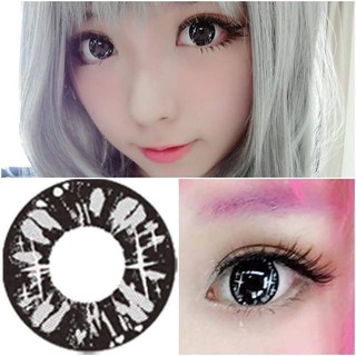 (1) Bling / Winky Black บิ๊กอาย สีดำ ดำ โทนแบ๊ว สายแบ๊ว วิ้งค์ๆ คอนแทคเลนส์ Bigeyes Dolly Wink Pretty Doll Pitchy lens