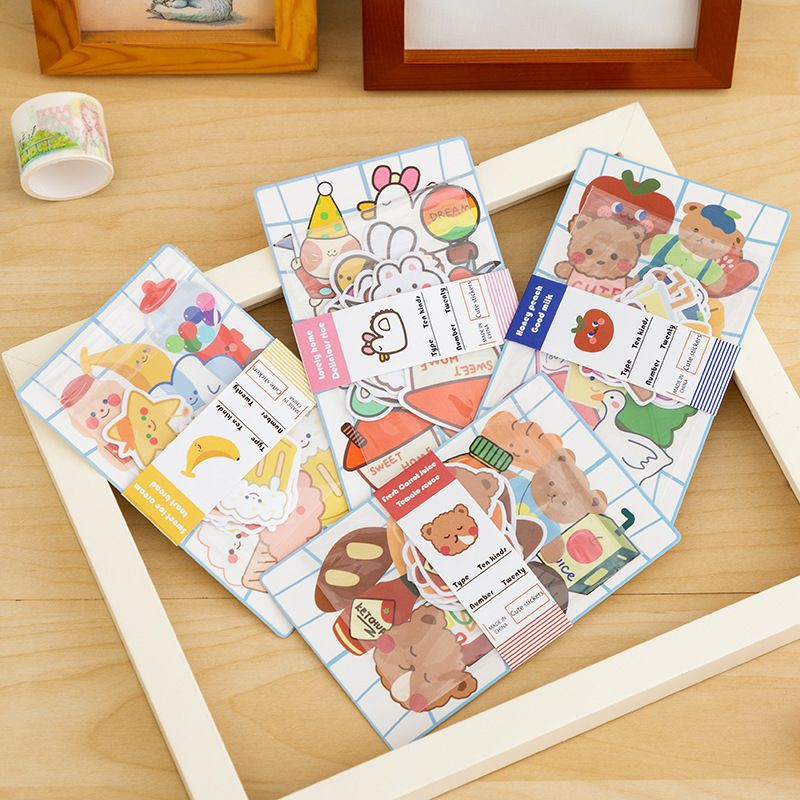 สติ๊กเกอร์น่ารัก สติ๊กเกอร์PVCกันน้ำ ไดคัทDIY พร้อมส่ง!!STICKER 1ซอง 20 ชิ้น