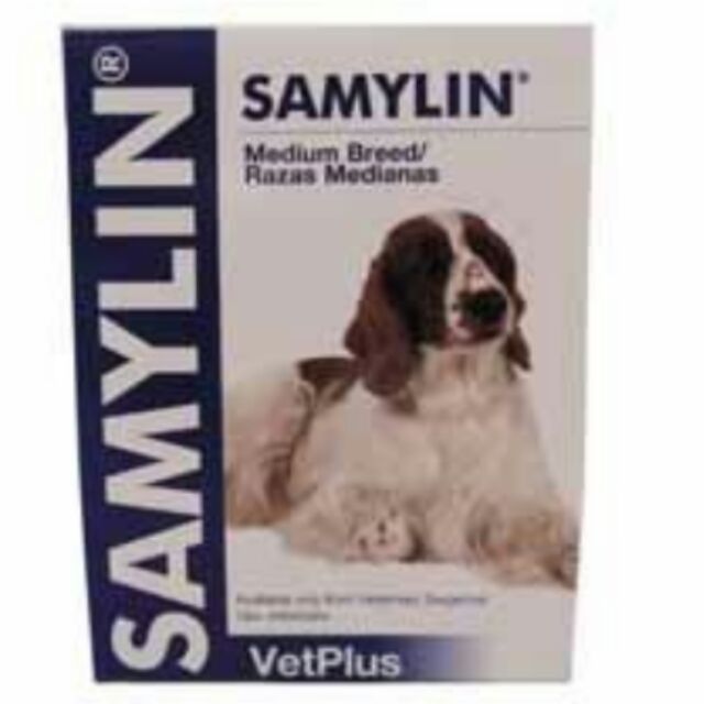 Samylin medium breed อาหารเสริมบำรุงตับแบบผงโรยอาหาร อาหารเสริมบำรุงตับสุนัข  ทะเบียนอาหารสัตว์ 0208