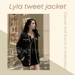 Lyla Tweet Jacket (DR0002) เสื้อคลุมผ้าทวีตสีดำ ลุคสวยแพง