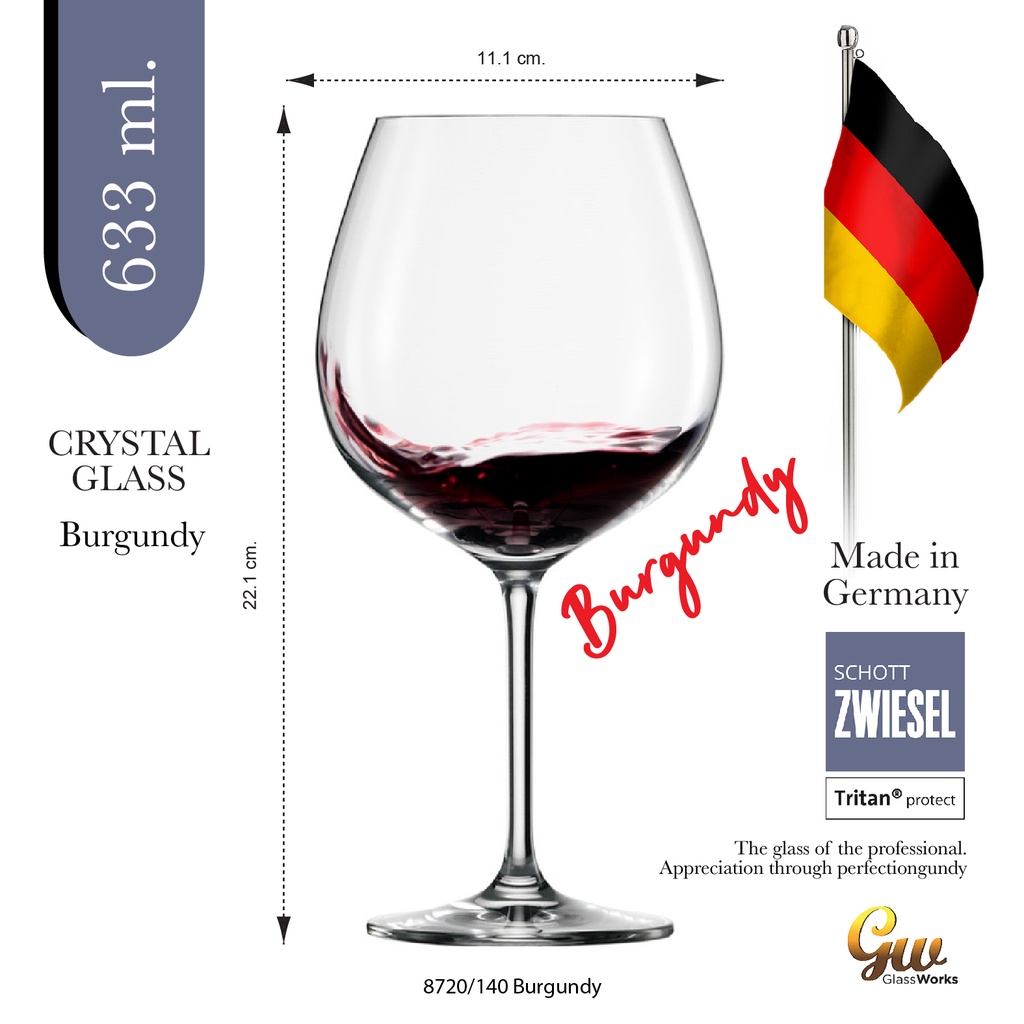 SCHOTT ZWEISEL แก้วไวน์แดงคริสตัล Wine Glass Crystal รุ่น IVENTO Burgundy (633 ml.)