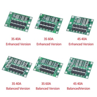 บอร์ดป้องกัน 3S 4S 40A 60A 18650 BMS สําหรับมอเตอร์สว่าน 11.1V 12.6V 14.8V 16.8V