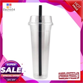 แก้วน้ำพีพียีราฟ+ฝา+หลอด 28 ออนซ์ x 25 ใบPP Tall Glass + Half Dome Lid + Straw 28 oz x 25 Sets