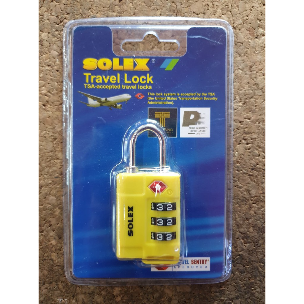 กุญแจรหัส กุญแจล็อคกระเป๋าเดินทาง SOLEX แท้ Travel Lock TSA 33