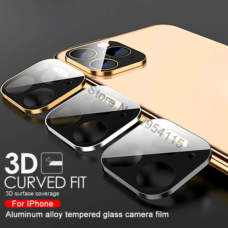 2pcs/3pcs สําหรับ iPhone 16 15 14 13 12 11 Pro Max 13 12 Mini 14 plus ฝาครอบ 3D Luminous เลนส์กล้องกระจกนิรภัยป้องกันด้านหลังเซรามิคเลนส์แหวนป้องกัน