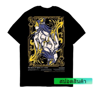 เสื้อยืดวินเทจเสื้อยืดลำลองเสื้อยืด พิมพ์ลาย Kizaru Origin Card Series QUEEN Off SPADES to4XLS-4XL