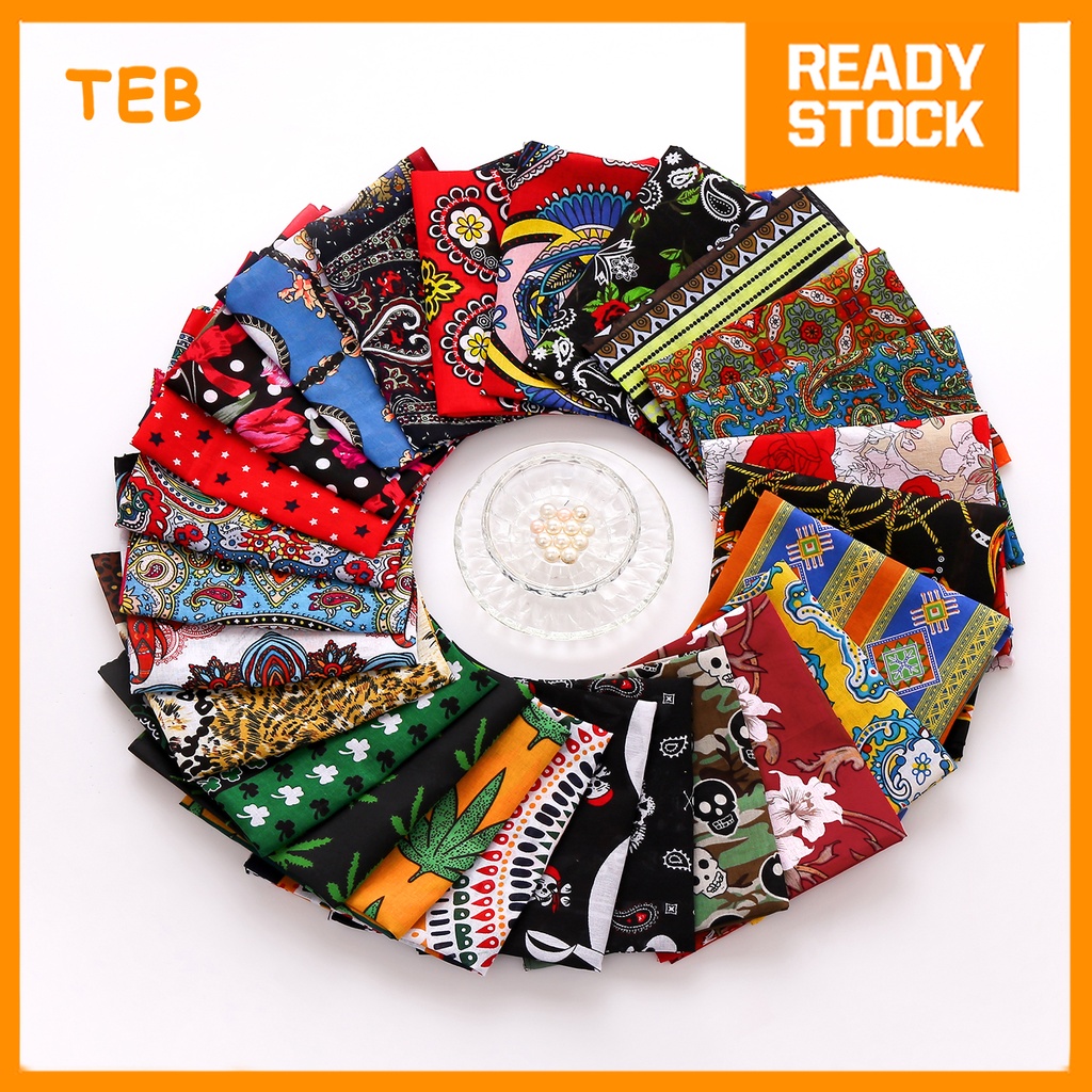 (1 PCS) QSTAR Skaf Bandana Printed Cotton | Paisley Cotton Bandana Scarf