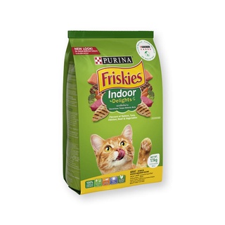 เพียวริน่า ฟริสกี้ส์ อาหารแมว สำหรับแมวเลี้ยงในบ้าน 1.1 กก. อาหารแมว Purina Friskies Indoor Delights Cat Food 1.1 kg