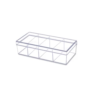 boxbox No.640 L ขนาด10.2 x 21 x 5.6 ซม. (แบ่ง 4 ช่อง) กล่องพลาสติกใสอเนกประสงค์ เก็บอุปกรณ์ D.I.Y 1106408