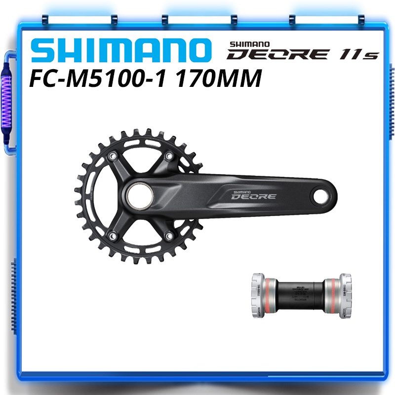 Shimano DEORE FC M5100 ชุดข้อเหวี่ยงโซ่ ความเร็ว 1x11 1x11 170 มม. 175 มม. 32T 30T 11s พร้อม BB52