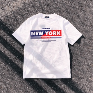 คอกลมเเขนสั้น New York N073 B795