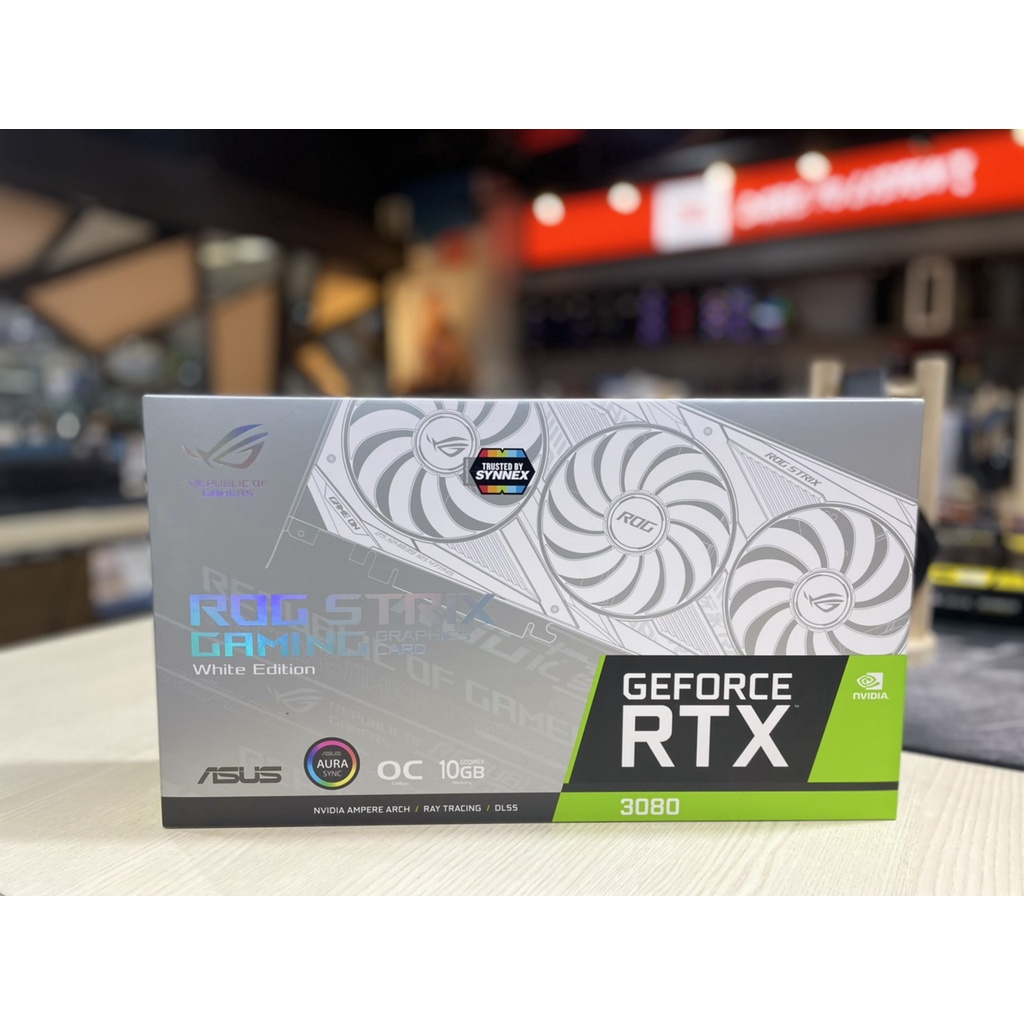 VGA  การ์ดจอ ASUS ROG STRIX RTX™ 3080 OC 10GB GDDR6X WHITE EDITION