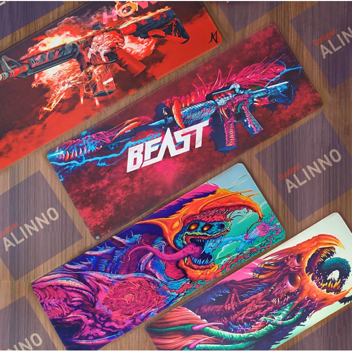 GAMING MOUSEPAD EXTENDED LONG LARGE XL SKIN CSGO HYPERBEAST DRACO BLOODEYES HOWL ฐานเมาส์ขนาดใหญ่