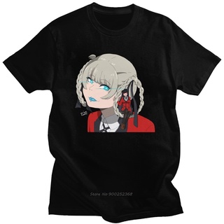 ผ้าฝ้าย 100%เสื้อยืดคอกลม แขนสั้น ผ้าฝ้ายแท้ พิมพ์ลายอนิเมะ Kakegurui Kirari And Jabami Yumeko สําหรับผู้ชายS-3XL