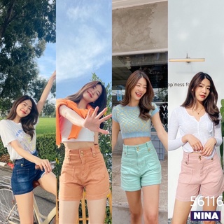 👖NN-ST🌟 รุ่น Gummy jeans 🍉🍊 ขาสั้นผ้ายืด รุ่นนี้บอกเลยน่ารัก มาก งานยีนส์ผ้ายืด เอวสูง แต่งขอบเดินเส้นสีทอง56116