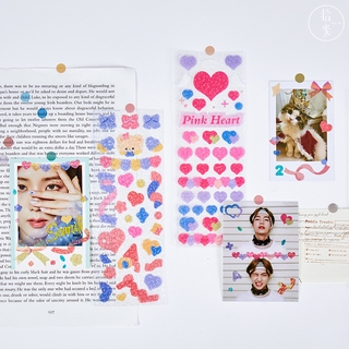 emmoo 1แผ่น สติ๊กเกอร์รูปหัวใจสีชมพูสําหรับตกแต่งไดอารี่