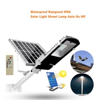 โคมไฟถนนโซล่าร์เซลล์ + พร้อมขายึดแผงโซล่าร์และรีโมท (Stand Alone SOLAR STREET LIGHT+STAND)มีขนาด 30,50,100W