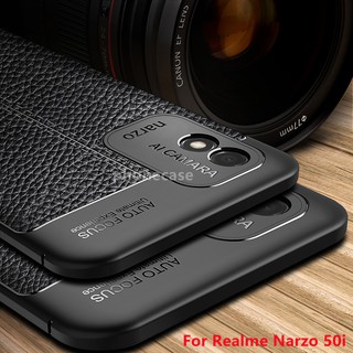 เคสโทรศัพท์มือถือซิลิโคนนิ่ม Pu ป้องกันเลนส์กล้องสําหรับ Realme Narzo 50I Narzo50I