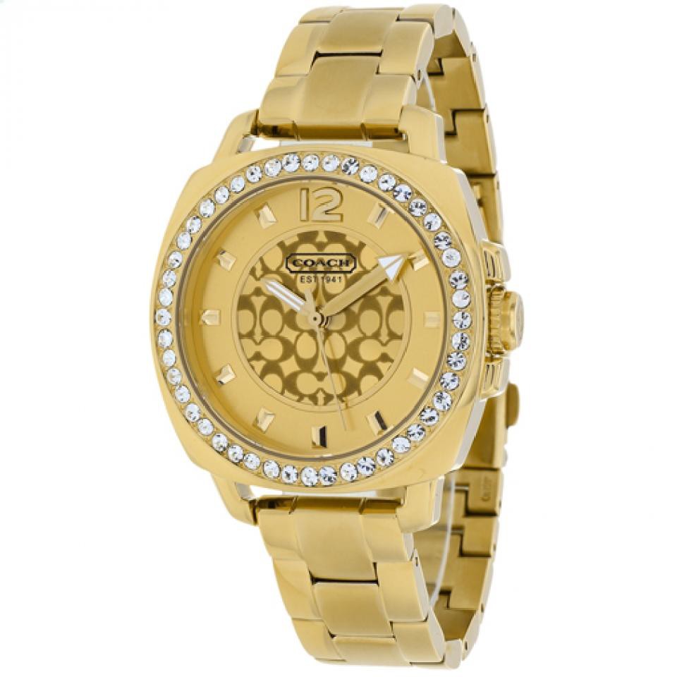 Coach Women's Mini Boyfriend Gold Crystal Glitz Watch 14501700 14501701 14501699 34mm