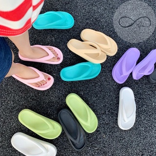 🌈 รองเท้าคีบสไตล์เกาหลี รองเท้าคีบ FlipFlop รองเท้าหูคีบสีพาสเทล รองเท้าส้นหนา รองเท้าหูคีบผู้หญิง SHO-Y22🌈