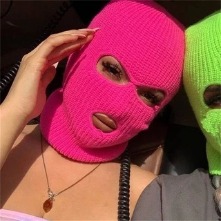 ใหม่ หมวกถักคลุม หน้ากาก สวมใส่Fashion Balaclava mask ผจญภัยกลางแจ้ง