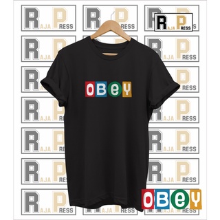 เสื้อยืดผ้าฝ้ายพิมพ์ลายแฟชั่น เสื้อยืด พิมพ์ลายโลโก้ BT S OBEY